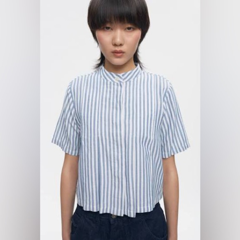 NWT KOTN Amarna Pleated Striped Top Blouse